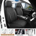 thumbnail image 2 of Fundas de Asiento para Auto CAROMOP de Lujo en Cuero Sintético y Tela Negra, 2 of 8