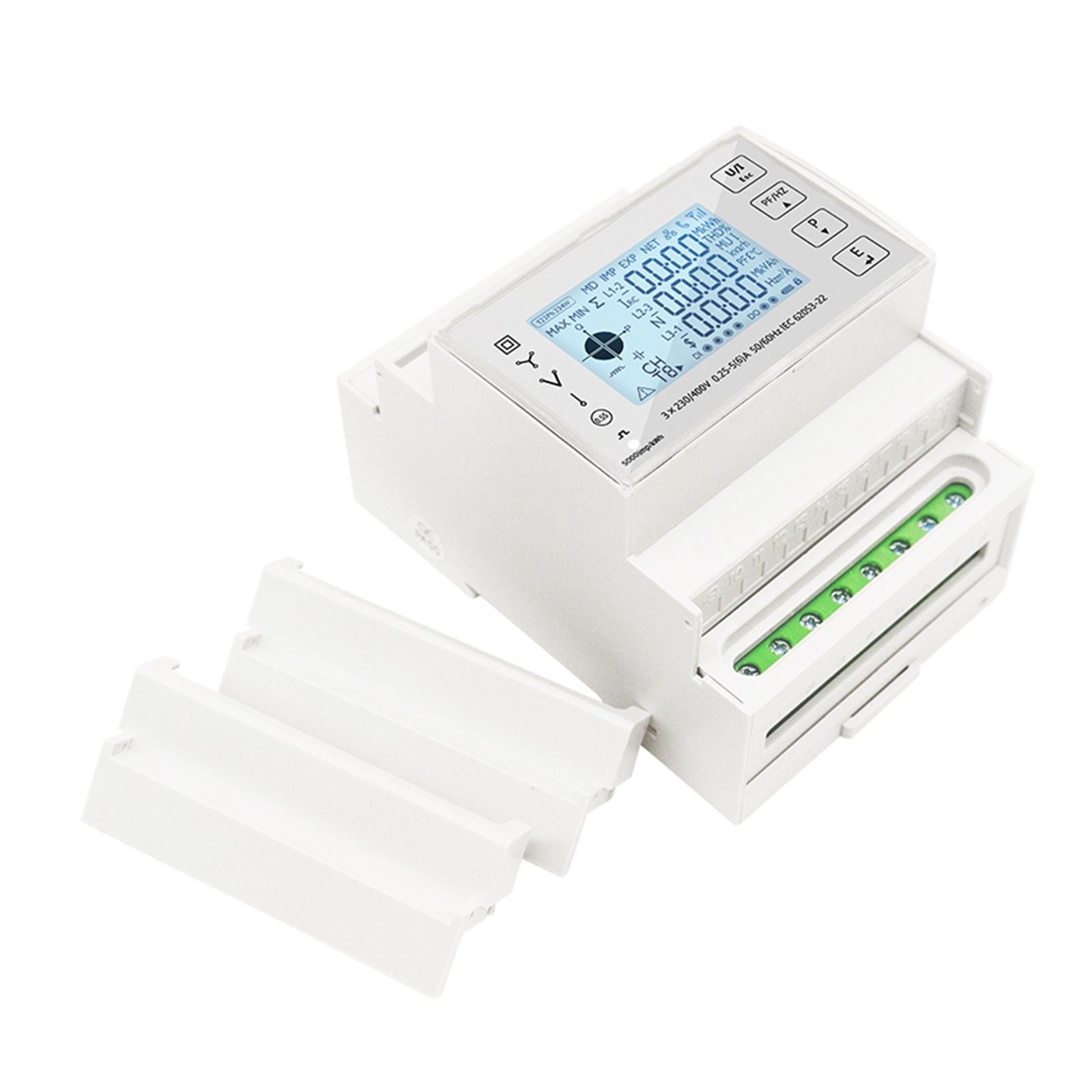 Smart Energy Electricity Consumption Power Meter 3 Phase Din Rail Meter Modbus With 50A100A150A200A/5A CT Voltmeter Ammeter ,Easy to Install