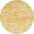 thumbnail image 1 of Ahgly Company Machine Washable Indoor Round Abstract Chrome Gold Yellow Area Rugs, 4' Round, 1 of 7