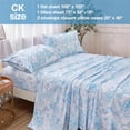 thumbnail image 2 of Floral Printed Sheet Set King Soft Microfiber Botanical Bed Sheets Extra Deep Pocket Pieces, 2 of 6