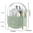 thumbnail image 6 of Wdmiya Makeup Organizer with 3 Drawers, Cosmetics Skincare Organizers with Transparent Lid, Vanity Makeup Storage，Bathroom Counter Organizer, Green, 6 of 11