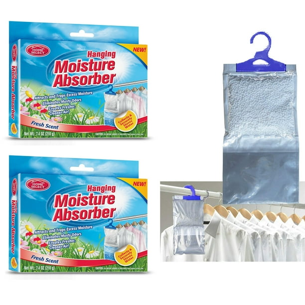 2 Hanging Closet Damp Trap Excess Moisture Absorber Air Dehumidfier