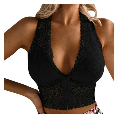 

NECHOLOGY Fringe Romper Underwear Bra For Woman Plus Size Daily Sleeveless Bra Lingerie for Women with Push up Bra Underwear Black Large