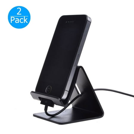 2-pack Universal Aluminum Cell Phone Holder Desk Charger Stand Mount Cradle for iPhone XS XR X 8 7 6s 6 Plus,Samsung Galaxy S10 S10E S9 S8 S7 S6 Edge Note 9 8 5 4 LG G7 (Best Iphone Desk Stand)