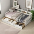thumbnail image 2 of Kacho Twin Size Wooden Day Bed with 3 Trawers for Guest Room, Small Bedroom, Study Room, White, 2 of 8