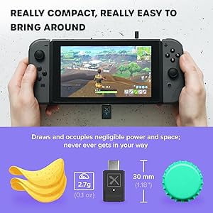 Creative BT-W4 Smart Bluetooth 5.2 Audio Transmitter with aptX Adaptive, 24-bit Audio, Device-Switching Function, and Voice Chat Support for PC/Mac / PS5 / PS4 / Nintendo Switch