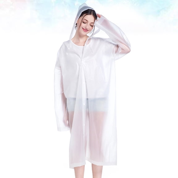 DRAFIDEEP 2-Pack Transparent Rain Poncho with Hood, Lightweight EVA Raincoat for Adults, Portable and