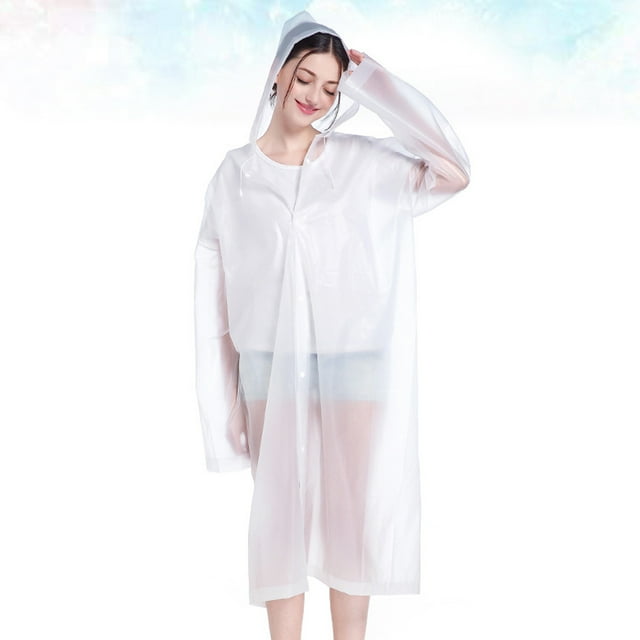 BESTYASH 2Ud Adulto Rain Poncho Transparente Y Portátil Con Puños Elásticos Para Excursiones Y Camping
