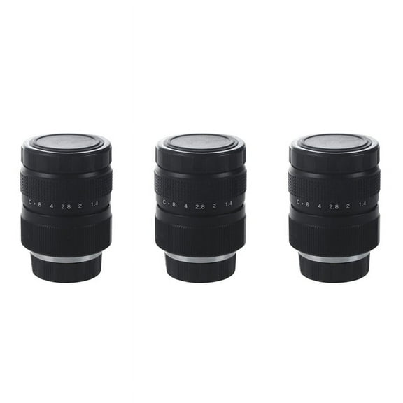 3X TV Lens/CCTV Lens for C Mount Camera 25mm F1.4 in Black