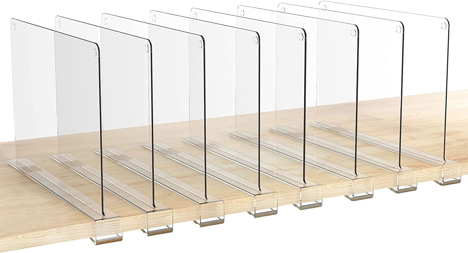 HBlife 8 Pack Shelf Dividers Closet Shelves for Wood Shelves