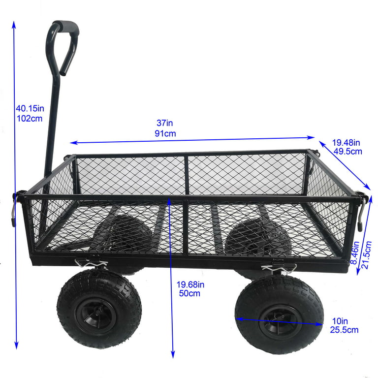 [ US IN STOCK] Outdoor Heavy Duty Collapsible Foldable Beach Cart with  Balloon Wheels for Sand Garden Wagon Camping Beach Wagon with Balloon Tires