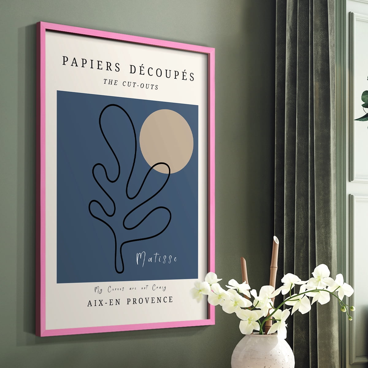 Matisse CCCLXXII in Pink Solid Wood 16 x 20 Framed Print