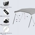 thumbnail image 6 of 3 Bow Bimini Tops with Mesh Sidewalls Support Poles for Boats,Marine Grade Canvas Top Includes 2 Straps Storage Boot, 6 of 9