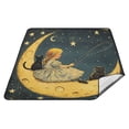 thumbnail image 6 of Little Girl Cats and Moon Stars Beach Blanket Outdoor Picnic Mat Sandproof Waterproof Foldable for Camping Travel Hiking, 6 of 6