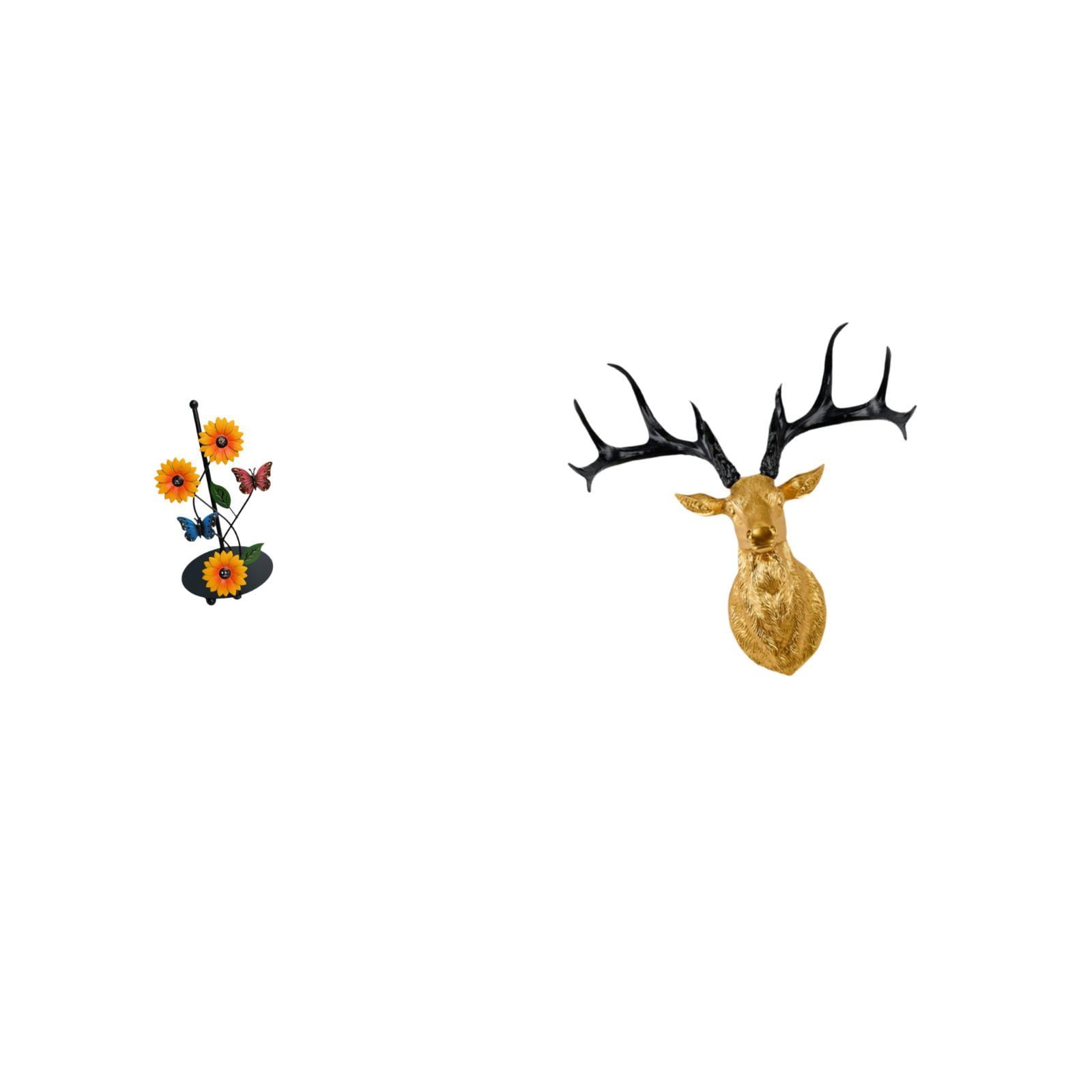 Fiocias Toilet Paper Holder Paper Towel Holder Countertop Kitchen Roll Holder Deer Head Statue Iron Material Suitable for Room Office Bedroom G