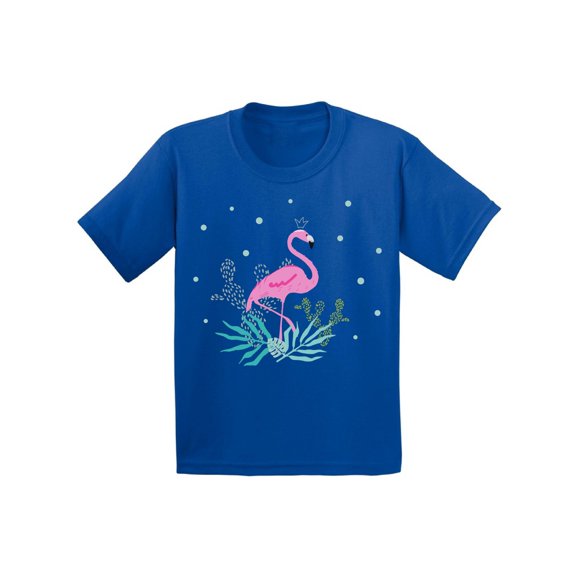 Awkward Styles Crowned Flamingo Toddler Shirt Cute Summer Shirt for Kids Pink Flamingo T Shirt for Boys Pink Flamingo Shirts for Girls Lovely Flamingo T-Shirt for Children Summer Gifts for Little One