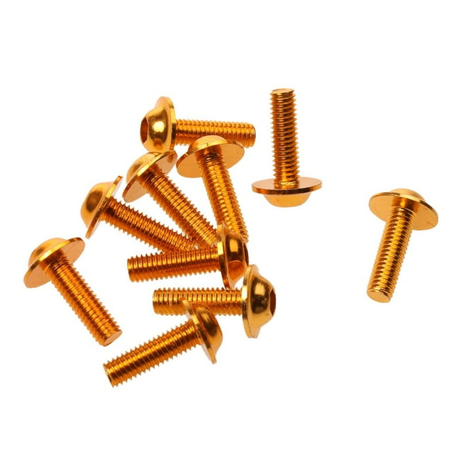 10x Perno para Sujeción de Parabrisas Matrícula, Accesorio y Adornos de Motocicleta, Automóvil 20mm x 6mm