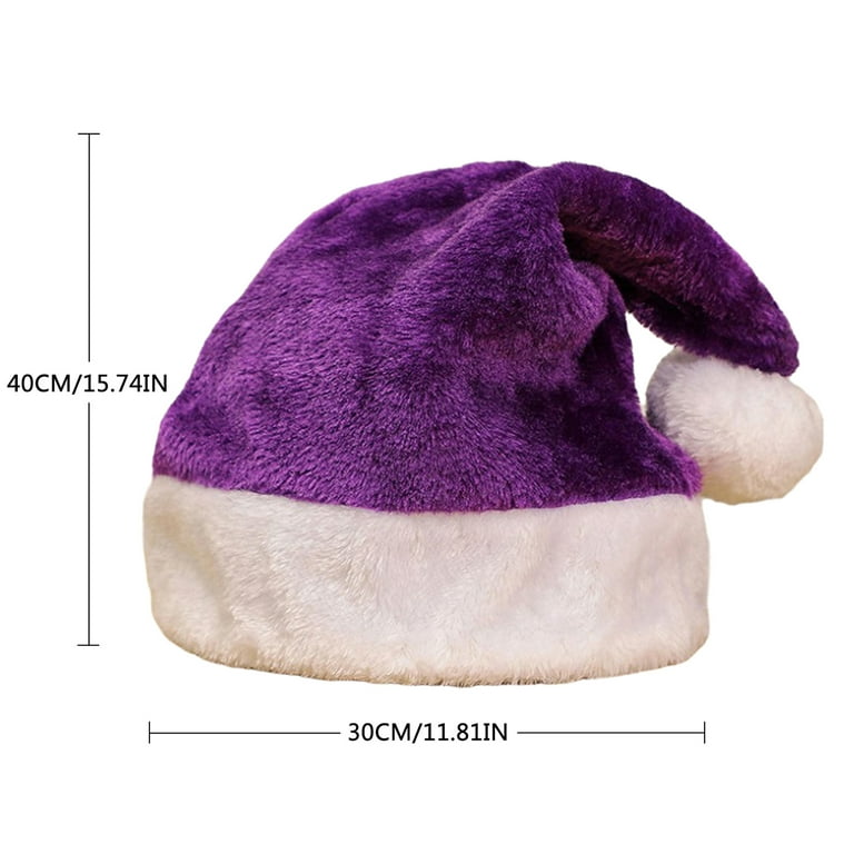 Santa Hat Plain Plush Bobble Santa Hat Plain Plush Bobble