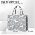 thumbnail image 3 of Large Capacity Tote Bag,Terrier Dog Silhouette Dog and Flower Floral Handbag Fashion Luxury Tote Bag,15.7"x13"x 5.1" Inches,Laptop Compatible, 3 of 6