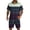 Blackish Green, variant on Men's 2 Piece Outfits Beach Matching Sets Print Striped Button up Short Sleeve Shirt And Drawstring Shorts Summer Beach Sets Brown S