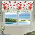 thumbnail image 3 of Red Flower Valances for Windows Spring Butterfly Rod Pocket Curtain Valance Window Treatment Short Curtains for Kitchen Living Room, 60"x14", 3 of 9