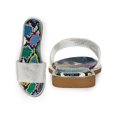 thumbnail image 3 of BLISSFUL STEP Rhinestones Sandal Slip on Flat Sandals for Women Snakeskin (Size 9), 3 of 6