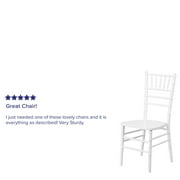 Flash Furniture Hercules Series Adult Size Wood Chiavari Chair for Events, White