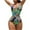 Green, variant on WREESH Womens One Piece Swimsuits Conjoined Body Halter Backless Printing Bikinis Sets Sleeveless Bathing Suits Green