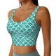 thumbnail image 2 of Balery Aquamarine Glitter1 Sujetadores deportivos con espalda cruzada para mujer, acolchados, sin costuras, de alto impacto, ideales para yoga, gimnasio, entrenamiento y fitness.-, 2 of 8