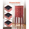 thumbnail image 3 of Jewelry Armoire with Full-Length Mirror, 3 Drawers and Multiple Storage Compartments for Necklaces, Rings, Earrings | Standing Jewelry Cabinet,, 3 of 11