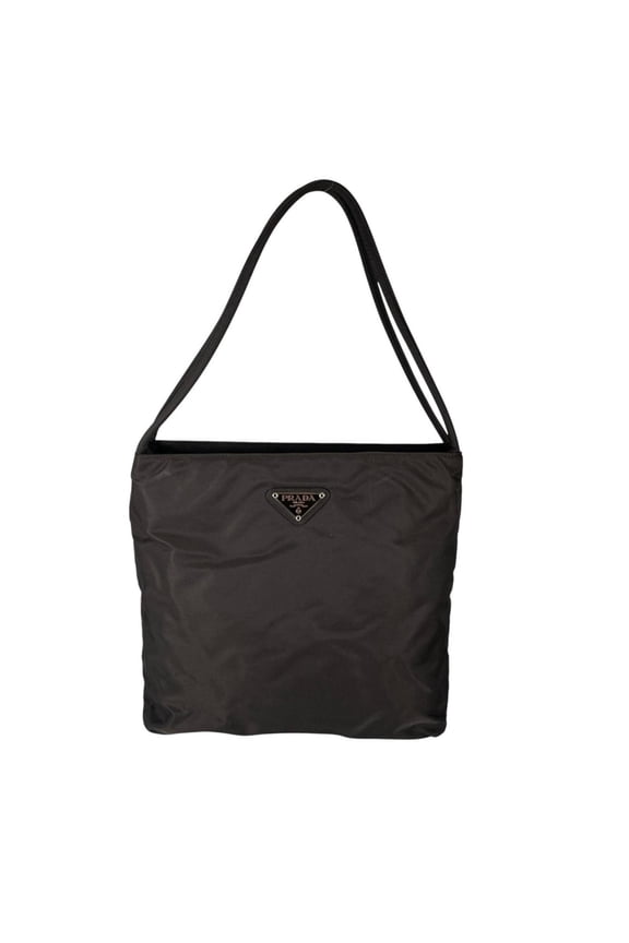 Pre-Owned PRADA B6243 Triangle Logo Handbag, Nylon, Gray, Women's