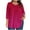 Hot Pink, variant on CHGBMOK Womens 3/4 Sleeve Blouses Gradient Crew Neck T Shirts Casual Pleated Tops Curved Hem Going Out Outfit