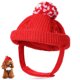 thumbnail image 1 of EeaseMX Pet Christmas Red Hat Gorro de lana de punto cálido con orificios para las orejas para cachorro de perro gato, 1 of 8