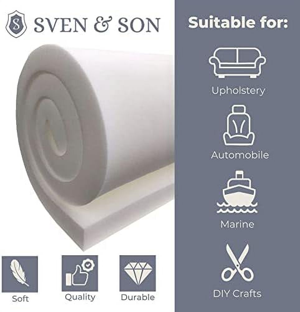 Upholstery Foam Sheet For Cushions, Crafts, And Home Applications Made In  36 ILD (2 X 25 X 80) 