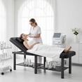 thumbnail image 2 of Holaki 75 inch Stationary Massage Table, Heavy Duty Metal Frame with PU Leather, Modern Esthetician Bed for Physical Therapy Spa Tattoo, Black, 2 of 9