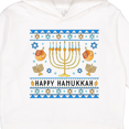 thumbnail image 3 of Inktastic Happy Hanukkah Sweater Style Design with Menorah and Dreidel Toddler Hoodie, 3 of 4