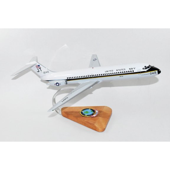 VR-52 Taskmasters C-9b Skytrain II Model, 1/80th (18") Scale, Mahogany, Navy