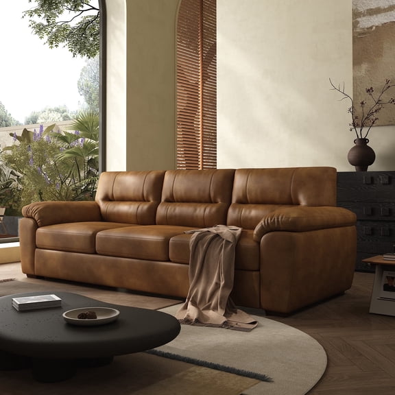 81 inch Corduroysofa Sofa for Living Room Three Seater Comfortable Sofa, Fabric Sofa, Modern mid-Century Vintage Brown for Offic