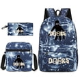 thumbnail image 1 of Doors Roblox mochila escolar de tres piezas estampada, transpirable, práctica, bolsa de lona de gran capacidad, aligeramiento de hombros con cremallera, 1 of 4