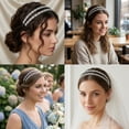 thumbnail image 7 of Miallo Elegant Double Layer Rhinestone Headband, Minimalist Silver Crystal Hair Accessory for Wedding Bridesmaid and Party, 7 of 7