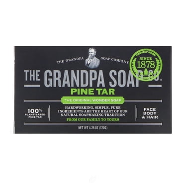 Grandpa's Wonder Pine Tar Soap Bar | 3.25 Oz Natural Soap For Psoriasis, Eczema & Skin Irritations