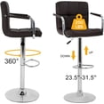 thumbnail image 3 of YRLLENSDAN Counter Height Bar Stools with Back Sets of 2, Barstools 2 Set Adjustable Height Modern Swivel Bar Stool PU Leather Full Back Bar Chairs for Kitchen, Brown, 3 of 7