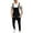 Black, variant on Lovskoo Men's Denim Overalls Casual Fashion Soid Slim Fit Ripped Pants with Pocket Long Cargo Pants Suspender Trousers Jumpsuit Dark Blue