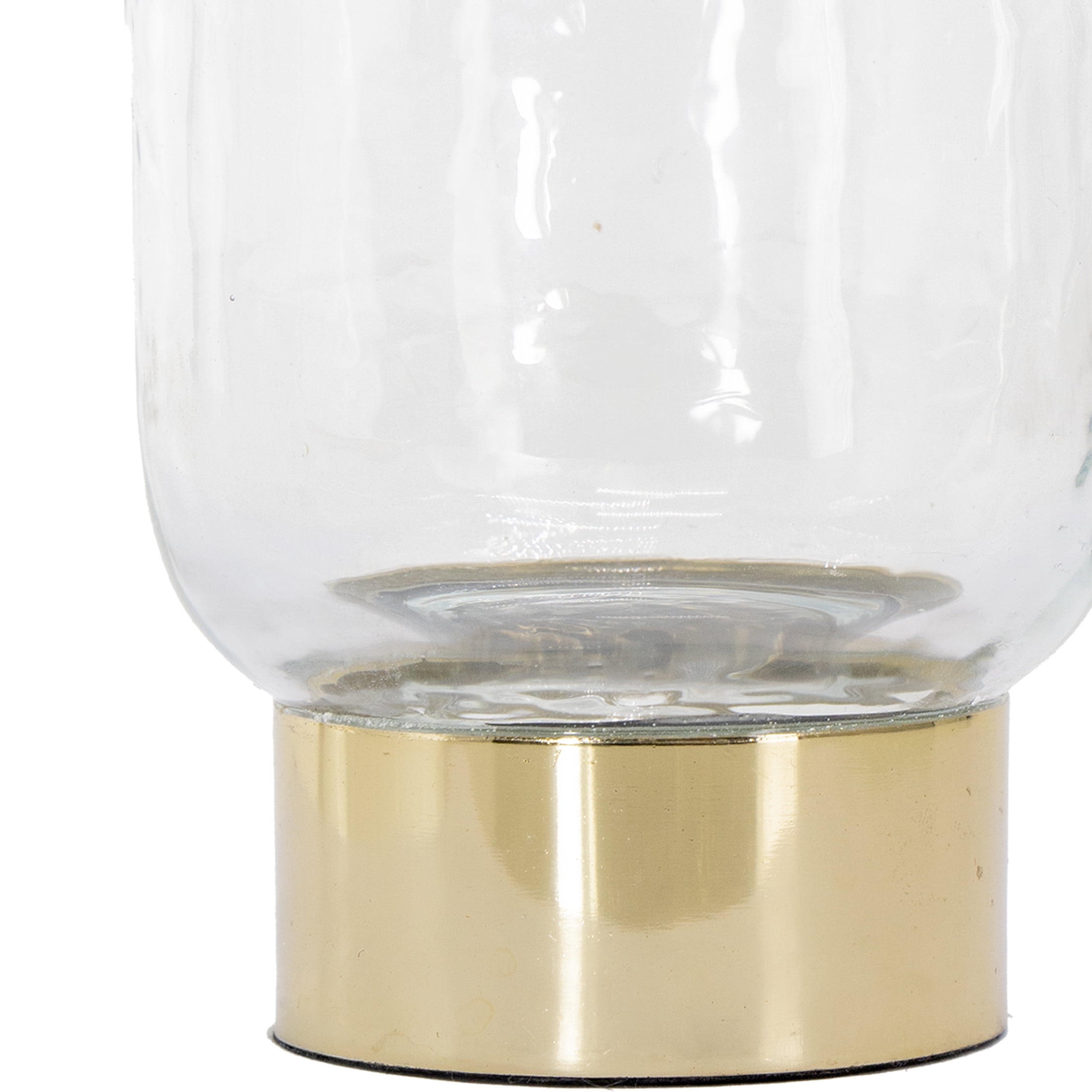 My Texas House Clear and Gold Glass Christmas Votive Candle Holder, 6"