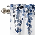 thumbnail image 4 of Blue Eucalyptus Leaves Curtain Valances Set Rustic Summer Watercolor Plant Kitchen Curtains 24&nbsp;inch Length Rod Pocket Valance and Tiers 3 Piece Set Small Bedroom Bathroom Laundry Decor, 4 of 9