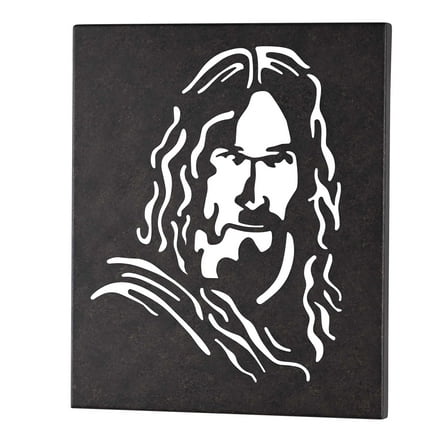 Dicksons Die-Cut Head of Jesus, Black 14 x 12 Inch Metal Wall Art Plaque
