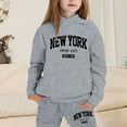 thumbnail image 1 of New York City-Inspired Letter Print Hoodie and Sweatpants Set for Girls – Stylish, Comfy, Everyday Wear with Empire State Design, 1 of 1