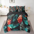 thumbnail image 2 of Homewish Red Green Leaves 7-Piece Twin Bedding Sets,Natural Plant Bedding Comforter Set,Tropical Monstera Leaf Sheet Sets For Men Women,Ultra Soft Home Decor Reversible, 2 of 8
