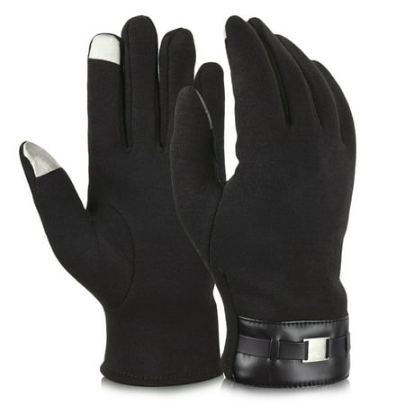- Vbiger Cold Winter Warm Thick Gloves Touch Screen Gloves Cycling Gloves for Men, Black