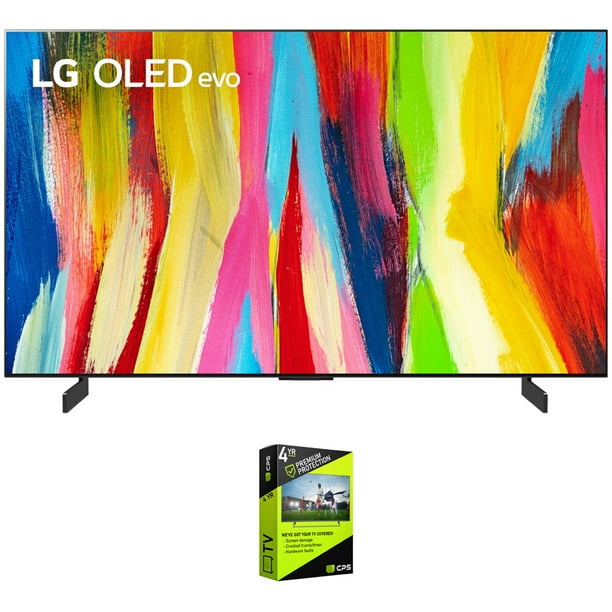 LG OLED77C2PUA 77 inch HDR 4K Smart OLED TV (2022) Bundle with 4 Year
